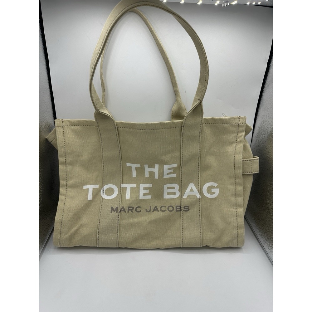 Marc Jacobs The Large Tote Bag Beige Canvas M0016156 Travel Shoulder Bag